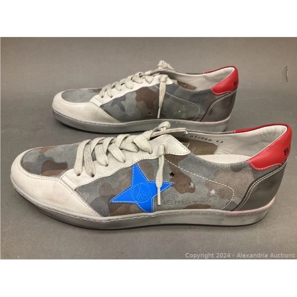 Sepol Estrella men’s dress leather low profile camo trainers sneakers size 43 - Picture 2 of 8